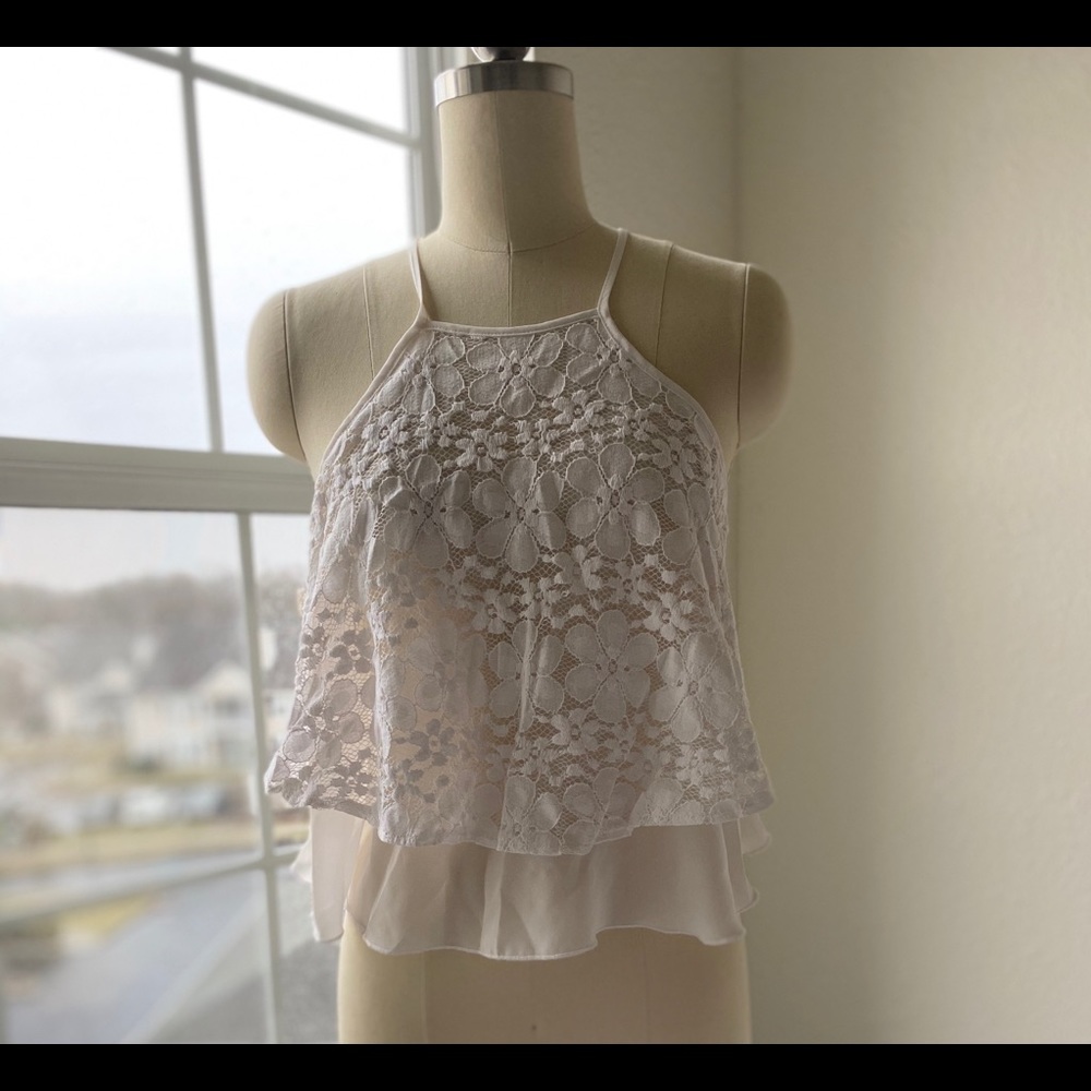 Lace front sheer Hollister Tank - Picture 1 of 9